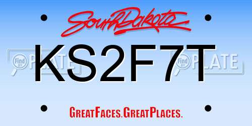 KS2F7T South Dakota License Plate