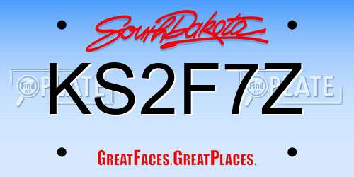 KS2F7Z South Dakota License Plate