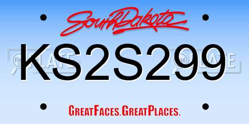 KS2S299 South Dakota License Plate