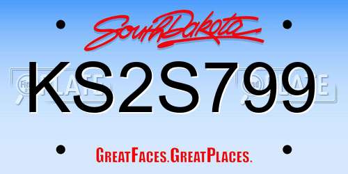 KS2S799 South Dakota License Plate