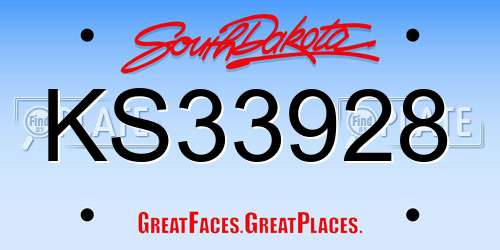 KS33928 South Dakota License Plate