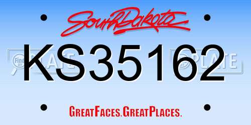 KS35162 South Dakota License Plate