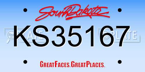 KS35167 South Dakota License Plate