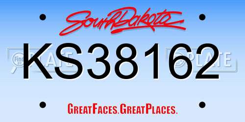 KS38162 South Dakota License Plate