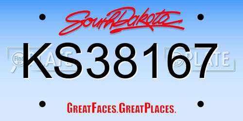 KS38167 South Dakota License Plate