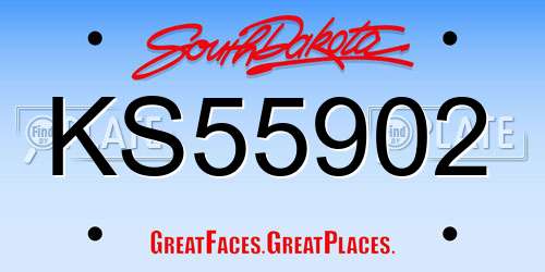 KS55902 South Dakota License Plate