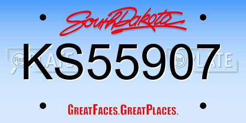 KS55907 South Dakota License Plate