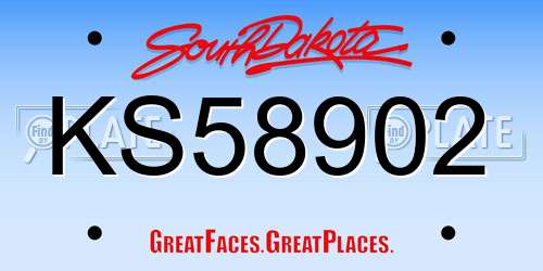 KS58902 South Dakota License Plate