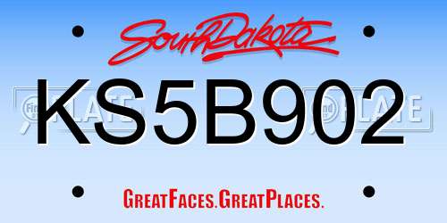KS5B902 South Dakota License Plate
