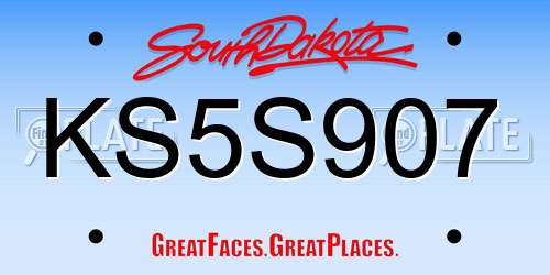 KS5S907 South Dakota License Plate