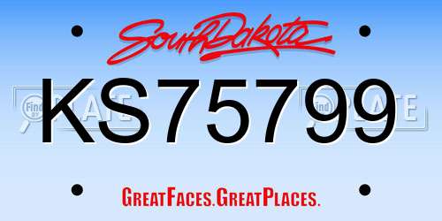 KS75799 South Dakota License Plate