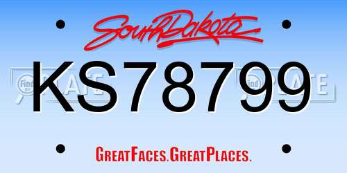 KS78799 South Dakota License Plate