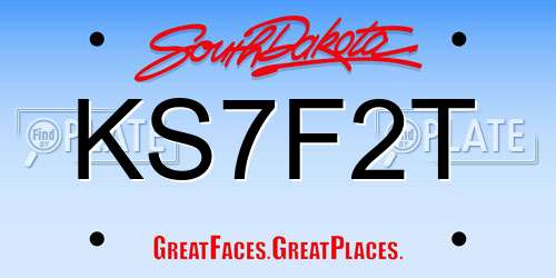 KS7F2T South Dakota License Plate
