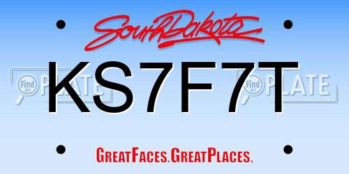 KS7F7T South Dakota License Plate