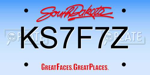 KS7F7Z South Dakota License Plate