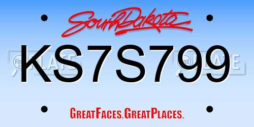 KS7S799 South Dakota License Plate