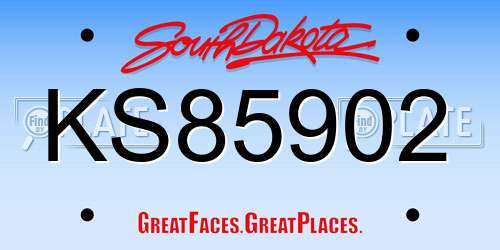 KS85902 South Dakota License Plate