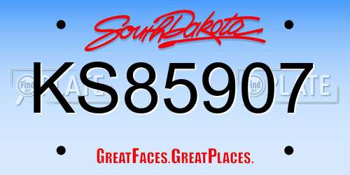 KS85907 South Dakota License Plate