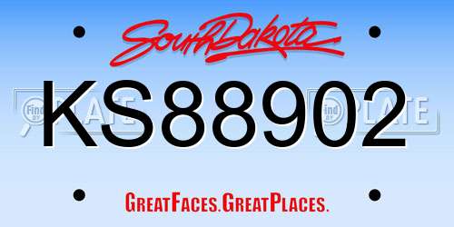 KS88902 South Dakota License Plate