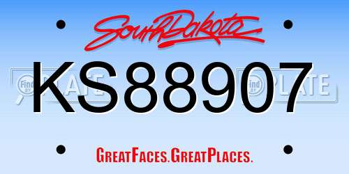 KS88907 South Dakota License Plate