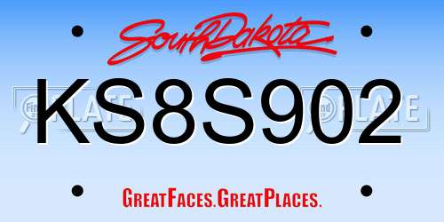 KS8S902 South Dakota License Plate