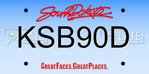 KSB90D South Dakota License Plate