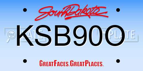 KSB90O South Dakota License Plate