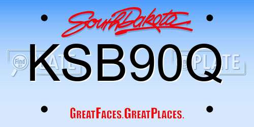 KSB90Q South Dakota License Plate