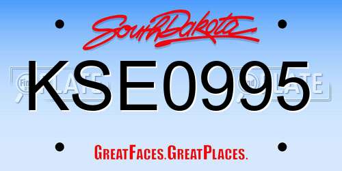 KSE0995 South Dakota License Plate