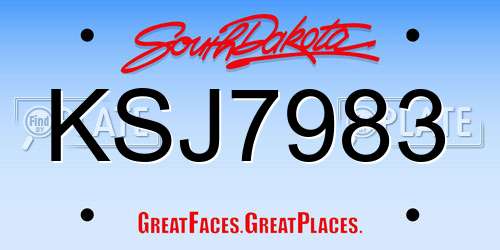 KSJ7983 South Dakota License Plate