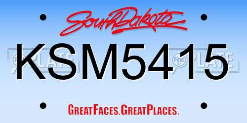 KSM5415 South Dakota License Plate