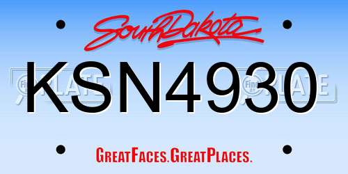 KSN4930 South Dakota License Plate