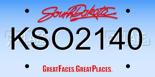 KSO2140 South Dakota License Plate
