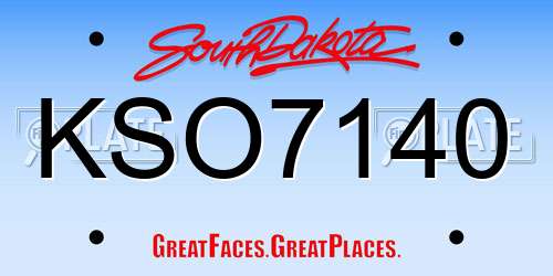 KSO7140 South Dakota License Plate