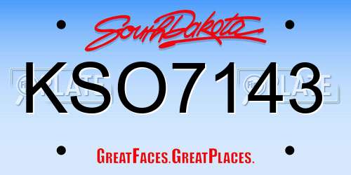 KSO7143 South Dakota License Plate