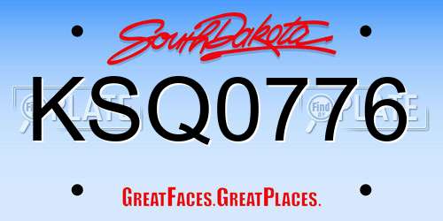 KSQ0776 South Dakota License Plate