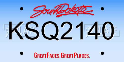 KSQ2140 South Dakota License Plate