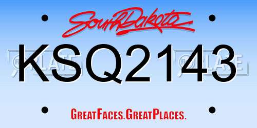 KSQ2143 South Dakota License Plate