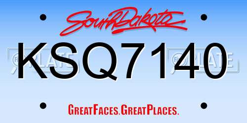 KSQ7140 South Dakota License Plate