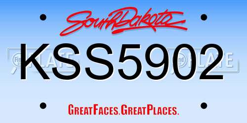 KSS5902 South Dakota License Plate