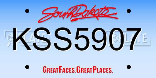 KSS5907 South Dakota License Plate