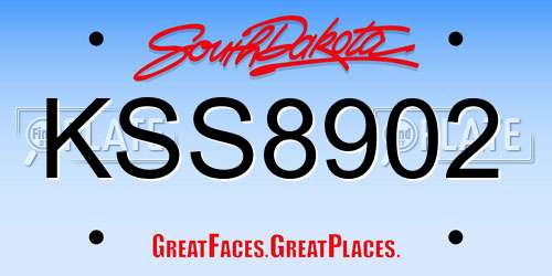 KSS8902 South Dakota License Plate