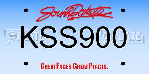 KSS900 South Dakota License Plate