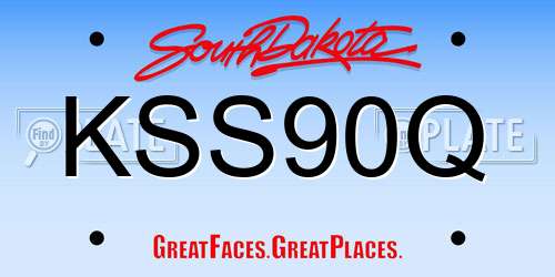KSS90Q South Dakota License Plate