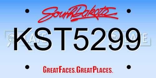 KST5299 South Dakota License Plate