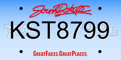 KST8799 South Dakota License Plate