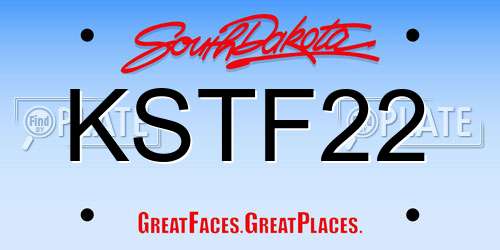 KSTF22 South Dakota License Plate