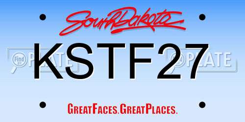 KSTF27 South Dakota License Plate