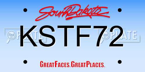 KSTF72 South Dakota License Plate