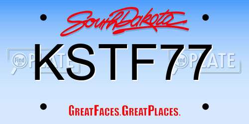 KSTF77 South Dakota License Plate